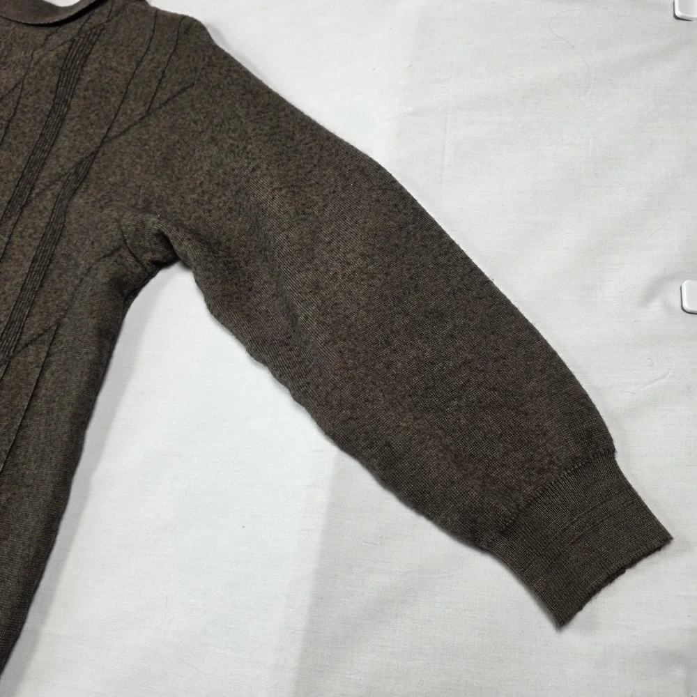 VTG Bachrach Wool Quarter Zip Pullover Sweater Mens Large Coogi Style Italy Made